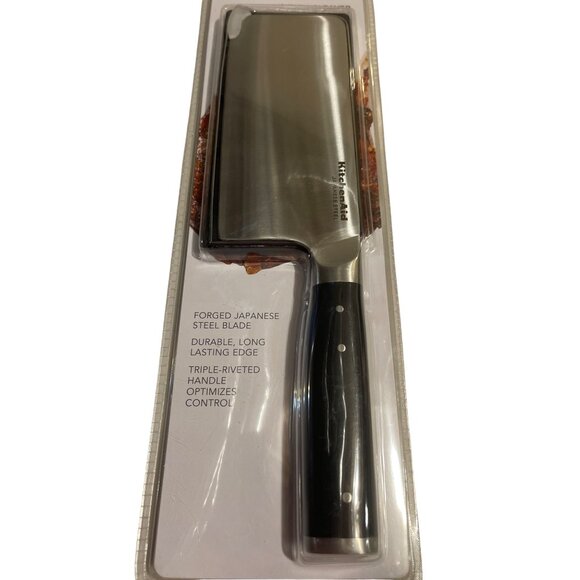 Kitchenaid Meat Cleaver W/Blade Cover 6" Forged Japanese steel blade New! - Picture 4 of 4